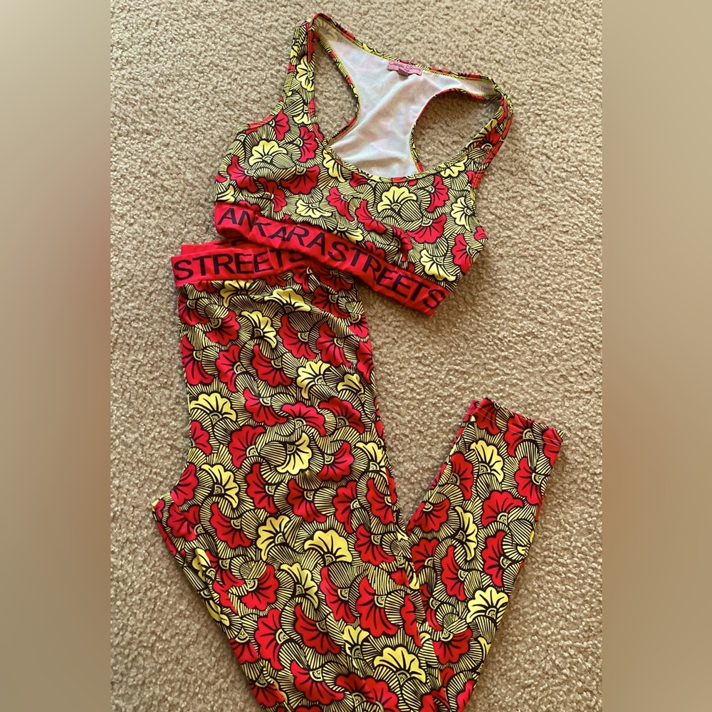 Ankara Print Yoga Tights & Bra🧘🏾‍♀️